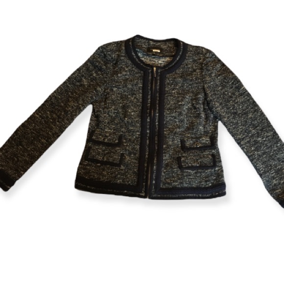 Talbots blue tweed zip jacket - Picture 5 of 9